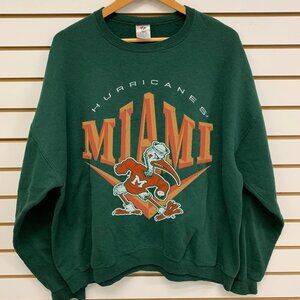 Vintage University Of Miami Hurricanes Football Sweatshirt, Retro NCAA Shirt Tee